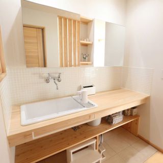 110平米三居室现代风格洗手台装修设计效果图