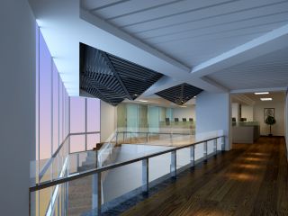 500平米极简风格办公室吊顶装修设计效果图