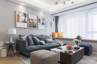 三居90平现代风格客厅沙发装修设计图