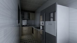 106平米现代风格三居室厨房装修效果图片大全