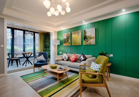 长投绿城蘭园北欧风格110平米三居室装修案例