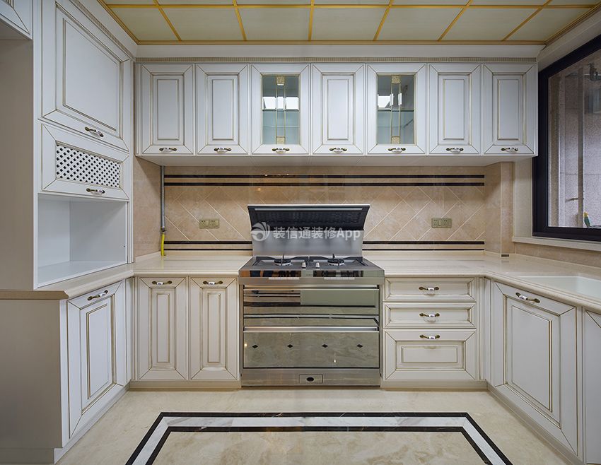 四居160平奢华新古典风格厨房装修设计图: