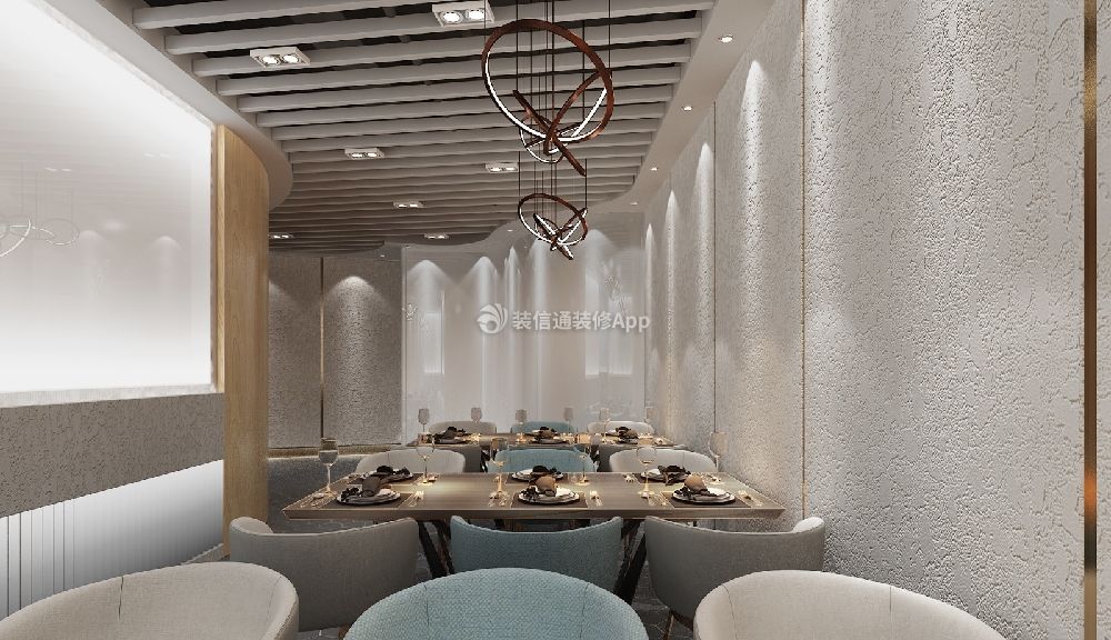 240平米现代简约风格智能餐厅装修效果图