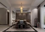 280平复式新中式风格餐厅实木餐桌椅设计图片