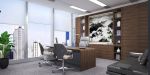 现代风格2000平米办公室办公桌装修