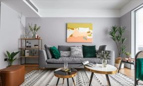 时尚北欧风格139平米三居室客厅沙发墙设计图片