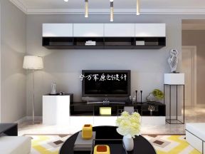 现代风格100平三居室客厅电视墙装修效果图