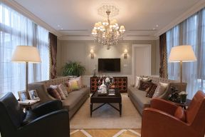 别墅500平简欧风格客厅沙发效果图