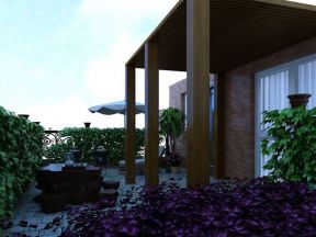 中式风格三居140平阳台花园家装设计效果图赏析