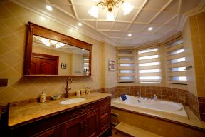 别墅380平美式风格浴室浴缸效果图欣赏