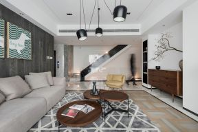 现代简约风格160平米复式客厅沙发设计图片