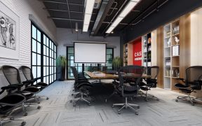 中式风格288平米会议室桌椅设计装修效果图欣赏