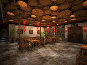 1250平中式风格餐馆装修设计效果图大全