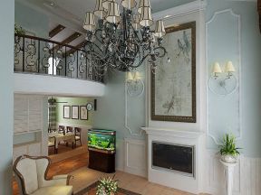 欧式风格别墅140平客厅灯具家装设计效果图赏析
