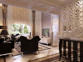 古典风格四居270平客厅家装设计效果图