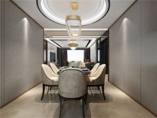 140平米四居室现代简约餐厅装修设计效果图