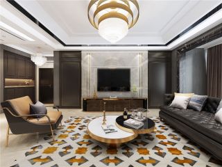 140平米四居室现代简约客厅装修设计效果图