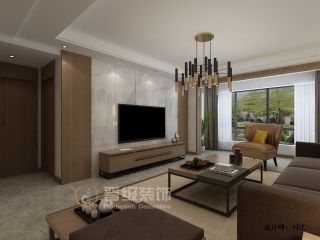 现代风格170平大平层客厅电视墙装修