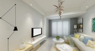 96平米现代风格客厅窗帘装修设计效果图大全