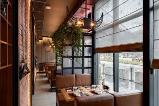 480平米时尚西餐厅现代风格卡座装修效果图