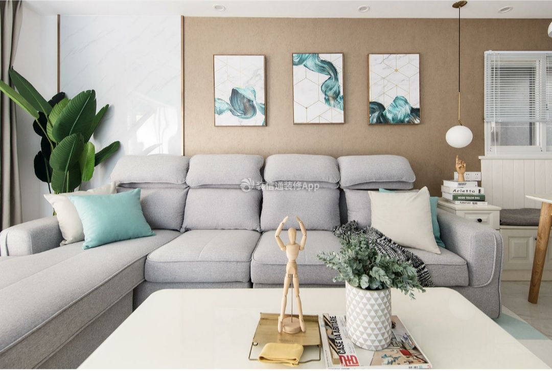 北欧风格80平米客厅沙发装修设计效果图