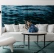 300平现代风格自建别墅沙发背景墙画效果图片