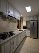 美式风格110平米三居室厨房白色橱柜装修图片