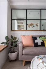 90平米小户型极简风格客厅绿植装修设计图