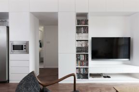 现代简约69平米两居室客厅电视墙设计图片