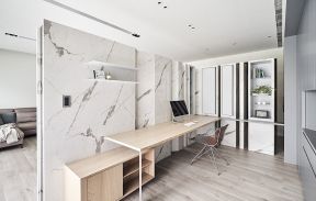现代简约风格90平米两居室书房书桌装修效果图