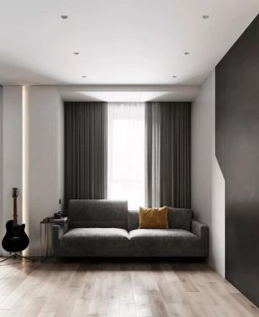 65平米现代风格小户型客厅灰色沙发装修图片