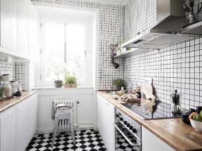 63平米北欧风格一居室厨房地砖装修效果图大全