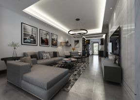 98平米二居室现代风格客厅装修设计效果图