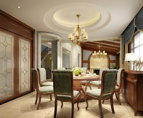 别墅460平欧式风格餐厅装修设计图