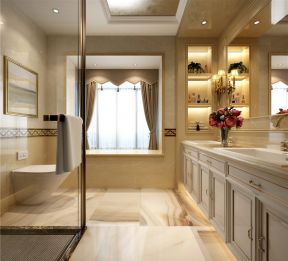200平欧式风格大平层卫生间淋浴房隔断效果图片