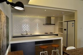 现代北欧风格100平米三居厨房吧台设计图片