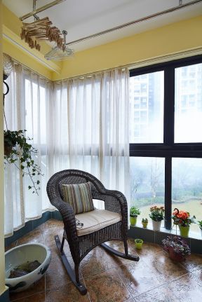 美式风格136平米阳台窗帘设计效果图