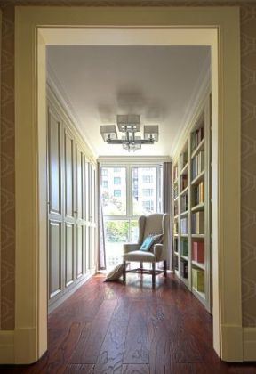 128平米三居室美式风格书房装修设计效果图
