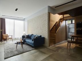 200平复式装修混搭风格客厅沙发背景墙装修效果图