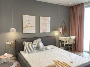 北欧风格110平米三室一厅卧室床头吊灯设计图