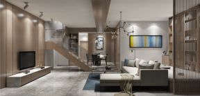 现代风格210平跃层客厅沙发效果图片