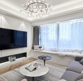 现代客厅飘窗效果图