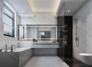 别墅322平现代风格卫生间浴缸效果图片
