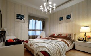 89平米现代风格三居室卧室壁纸装饰效果图片欣赏