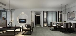 127平米三居室新中式风格餐厅装修案例赏析