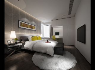 100平米三室一厅现代风格卧室羊毛地毯效果图片