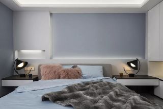 现代风格148平米四居卧室床头柜装修图片