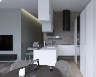 100平米现代风格三室一厅厨房洗手池设计图