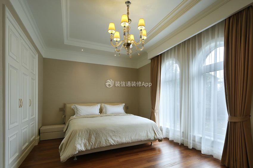 别墅600平简约法式风格卧室装修效果图