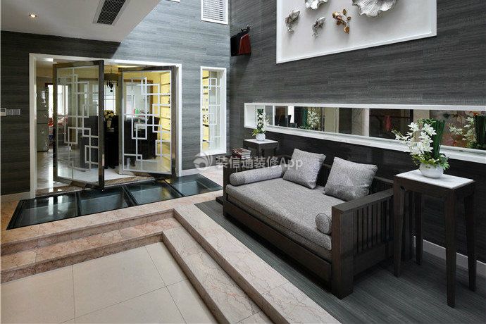 400平现代中式风格别墅客厅沙发装修效果图